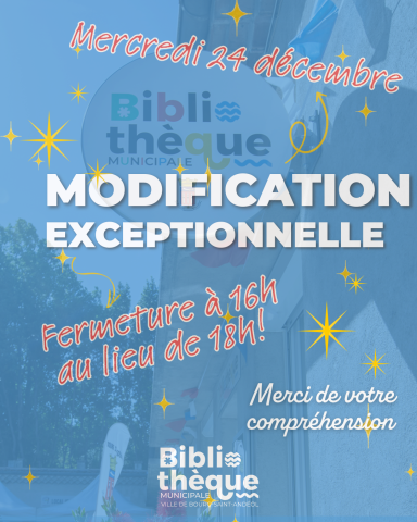 On ferme plus tôt... 16h au lieu de 18h :)